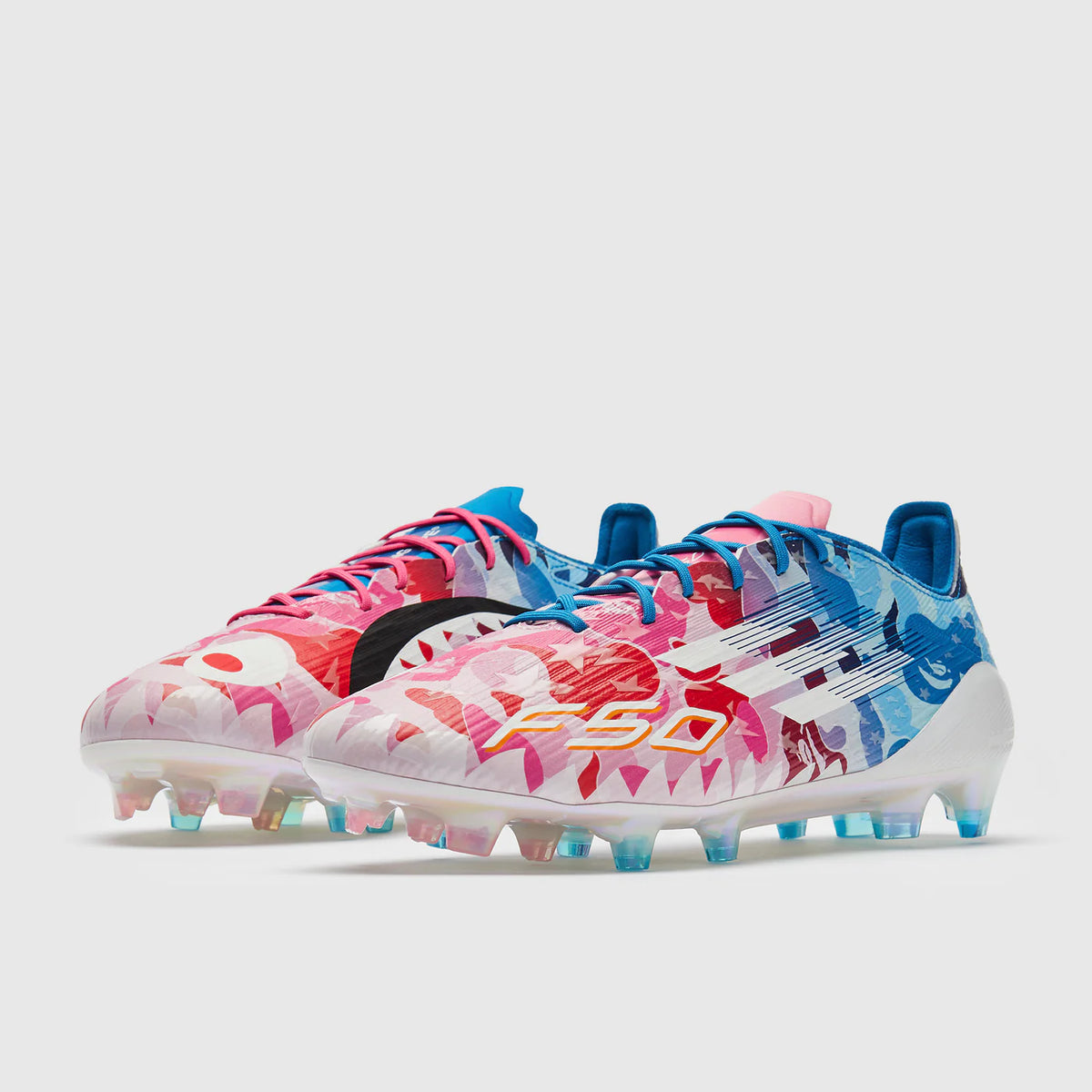 WorldClassCleats F50 Elite FG X BAPE soccer cleats with black and white design and BAPE logo, designed for optimal performance.