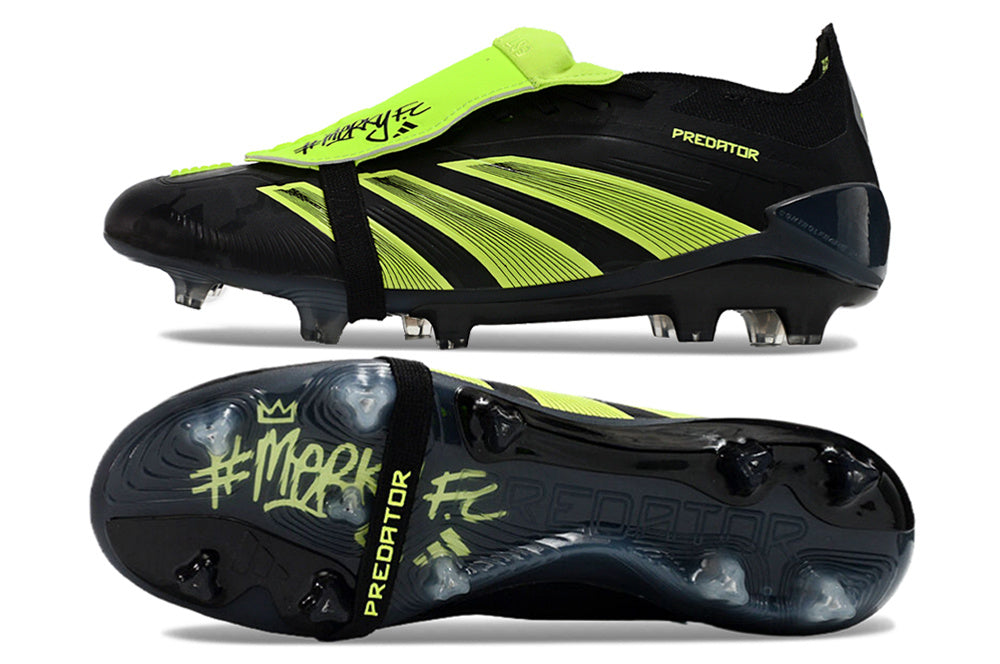 adidas Predator Elite Fold-over Tongue FG Merky FC - Core Black/Footwear White/Lucid Lemon