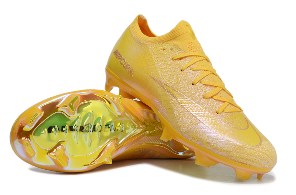 Low Football Boots Nike Air Zoom Mercurial Vapor X Elite FG Yellow Gold