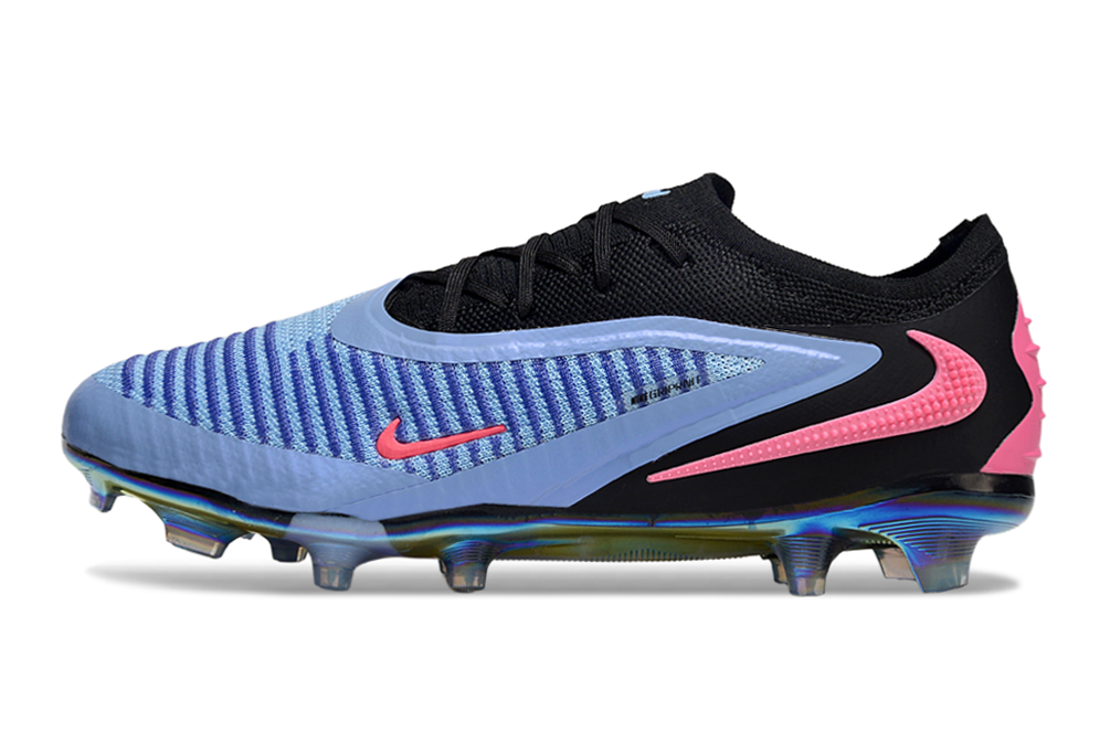 WorldClassCleats Phantom 6 GX III Elite FG35-4 soccer cleats in black with white accents on a plain background