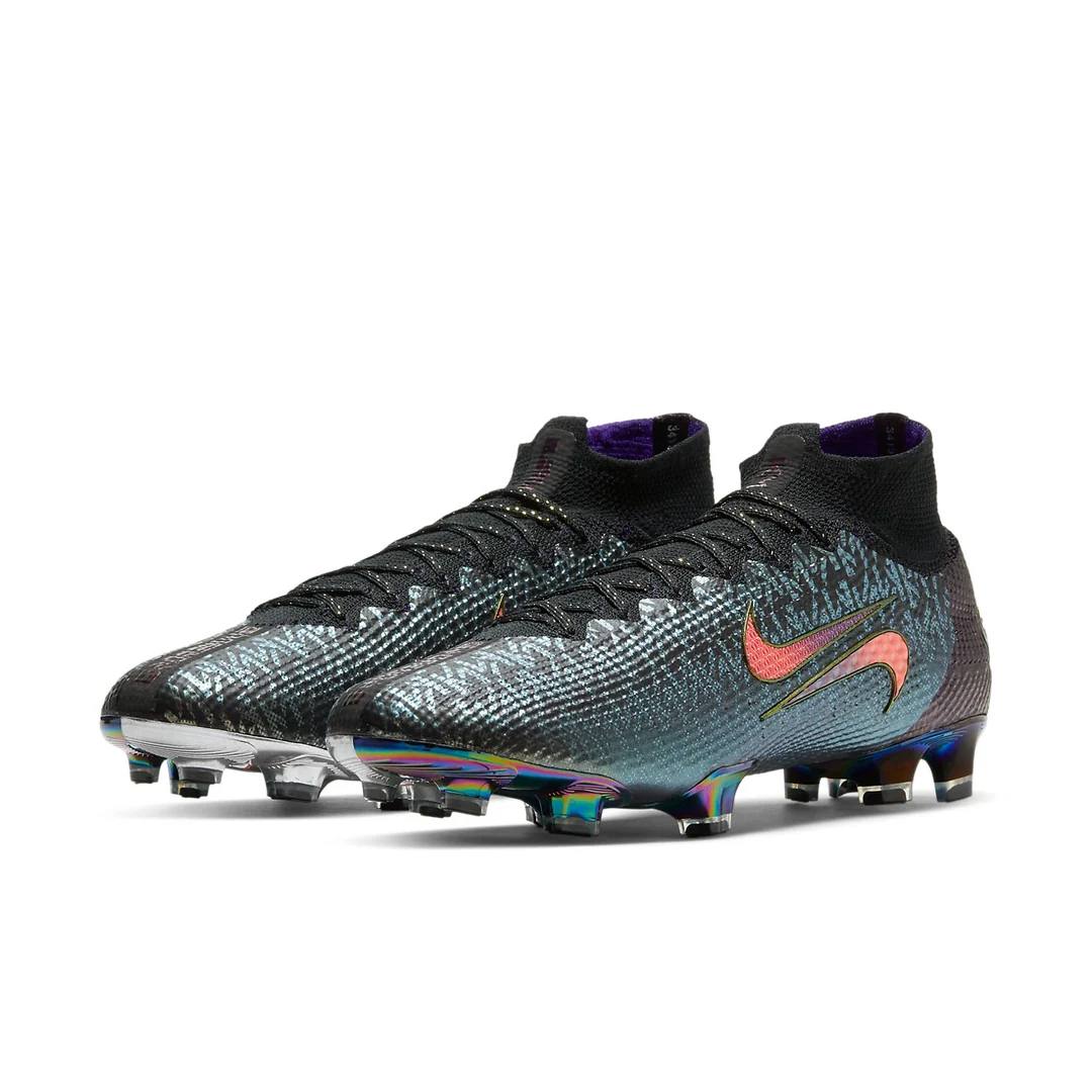 Kylian Mbappé x Nike Mercurial Superfly 7 Elite FG soccer cleats in vibrant design, featuring bold colors and dynamic details.