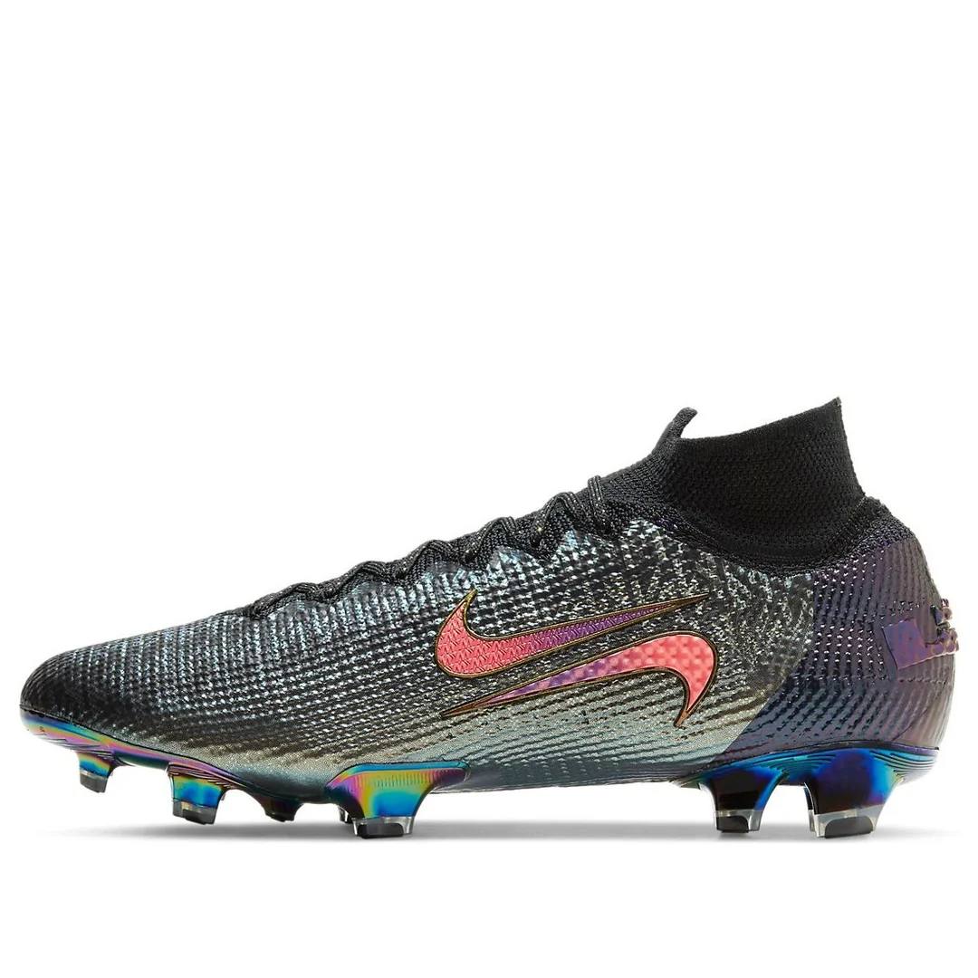 Kylian Mbappé x Nike Mercurial Superfly 7 Elite FG soccer cleats in vibrant design, featuring sleek aerodynamic details.