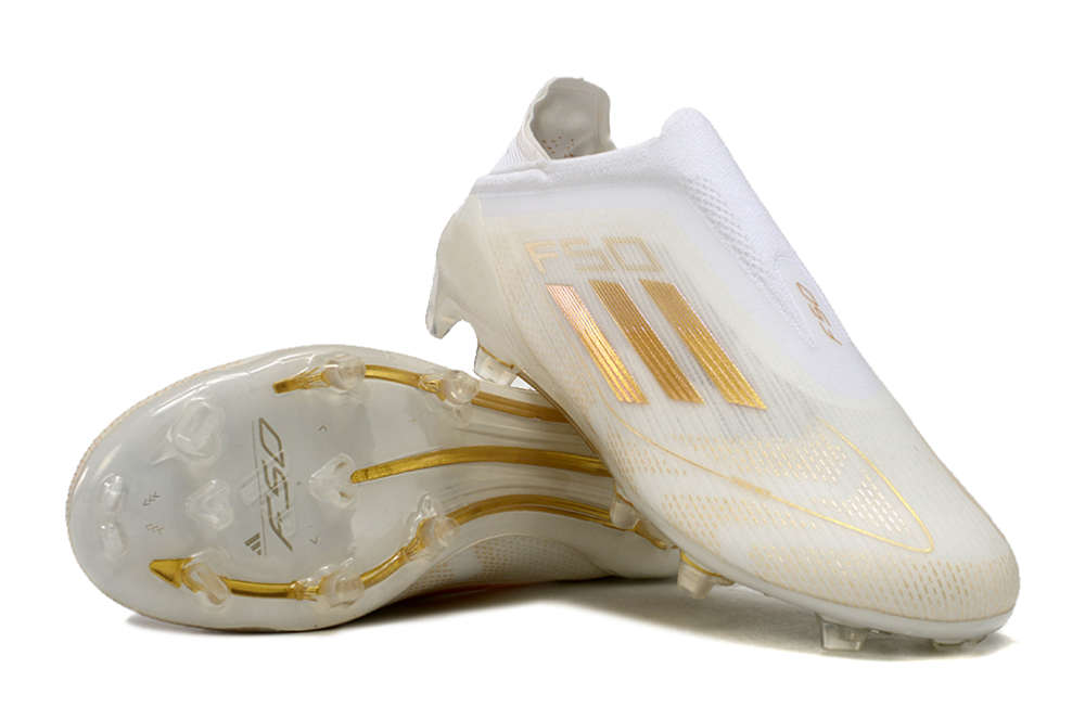 adidas F50 Elite Laceless FG Footwear White/Gold Metallic
