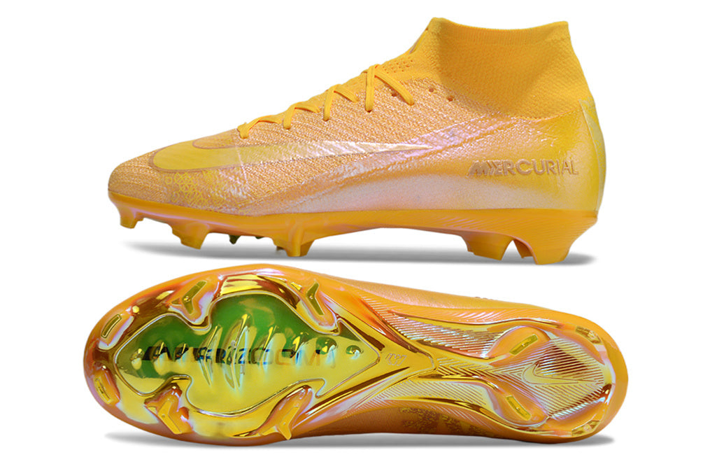 High Football Boots Nike Air Zoom Mercurial Superfly X Elite FG Yellow Gold