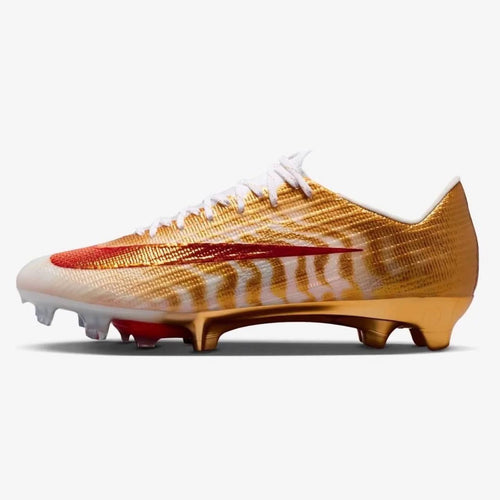 WorldClassCleats CR7 x Nike Mercurial Superfly 11 Gold Scorpion soccer cleats with sleek gold design and dynamic athletic style.