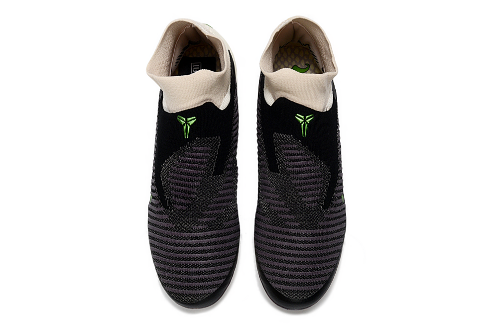 Kobe Bryant x Nike Phantom 6 HIGH Elite FG SE soccer cleats in Phantom and Black, showing the high-top design and Nike branding.