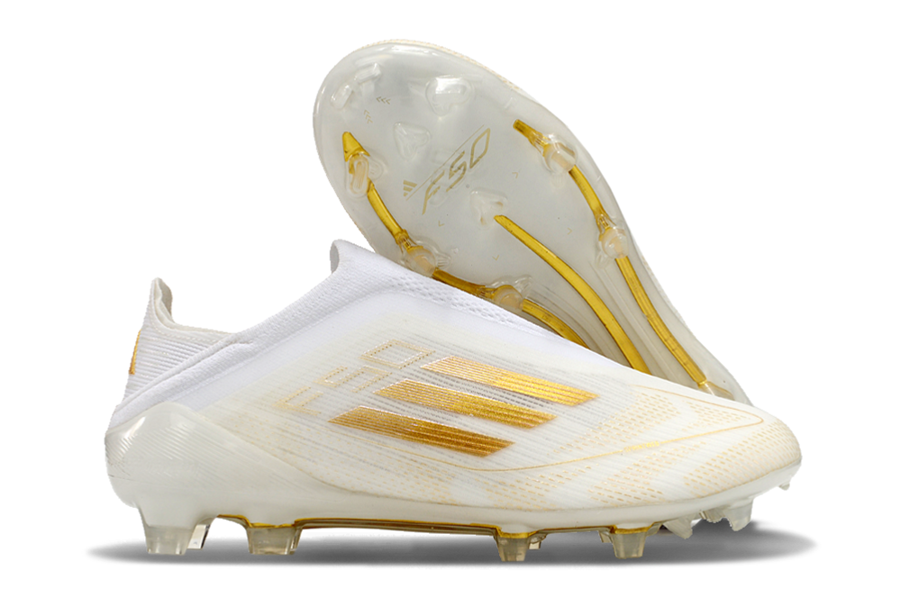 adidas F50 Elite Laceless FG Footwear White/Gold Metallic