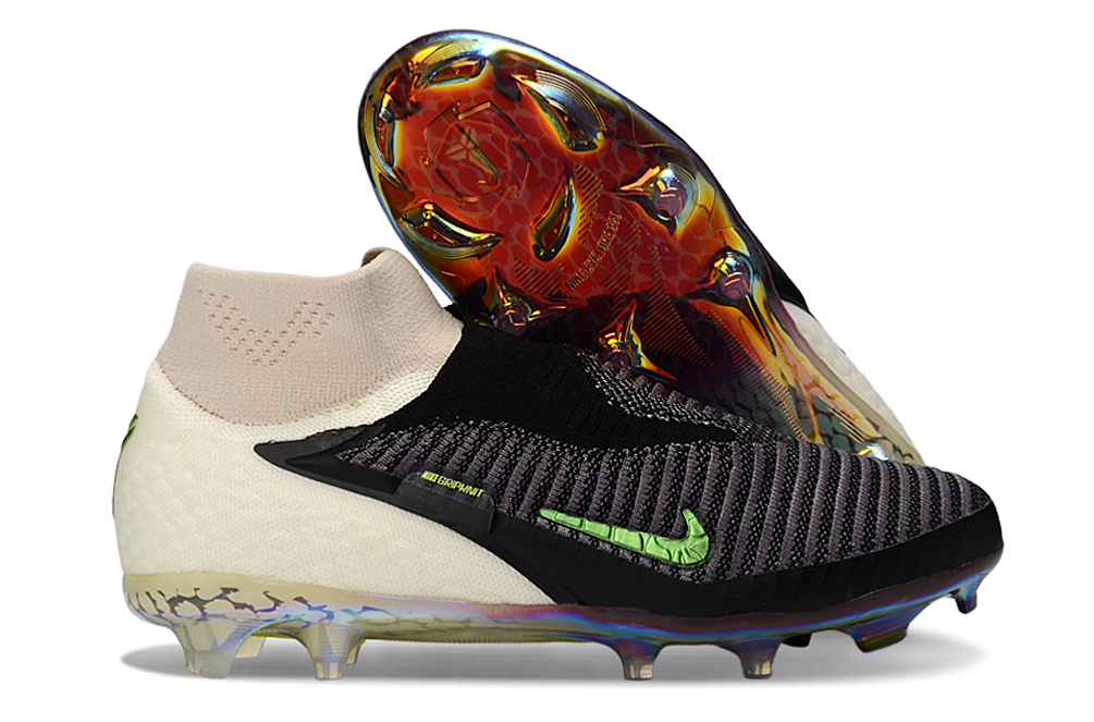 Kobe Bryant x Nike Phantom 6 HIGH Elite FG SE soccer cleats in black and Phantom colorway, designed for performance on the field.