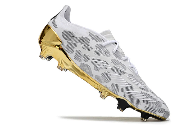 Adidas Predator x Elite FG limited soccer cleats in black with red accents, designed for enhanced grip and control on the field.