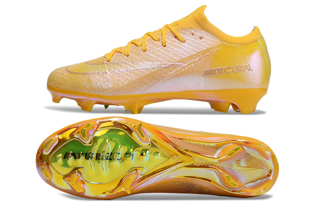Low Football Boots Nike Air Zoom Mercurial Vapor X Elite FG Yellow Gold