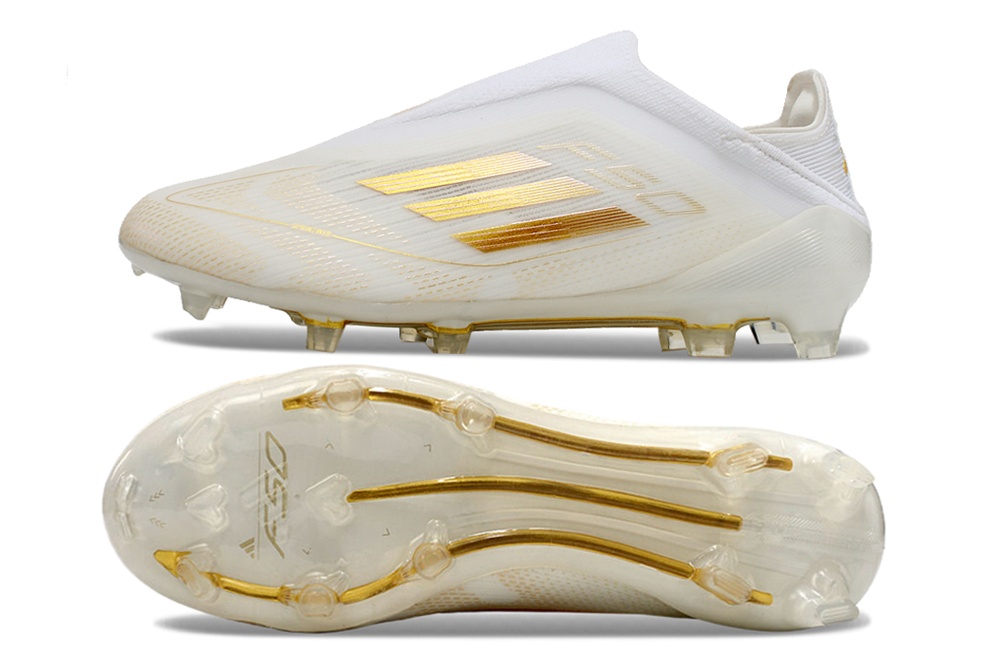 adidas F50 Elite Laceless FG Footwear White/Gold Metallic