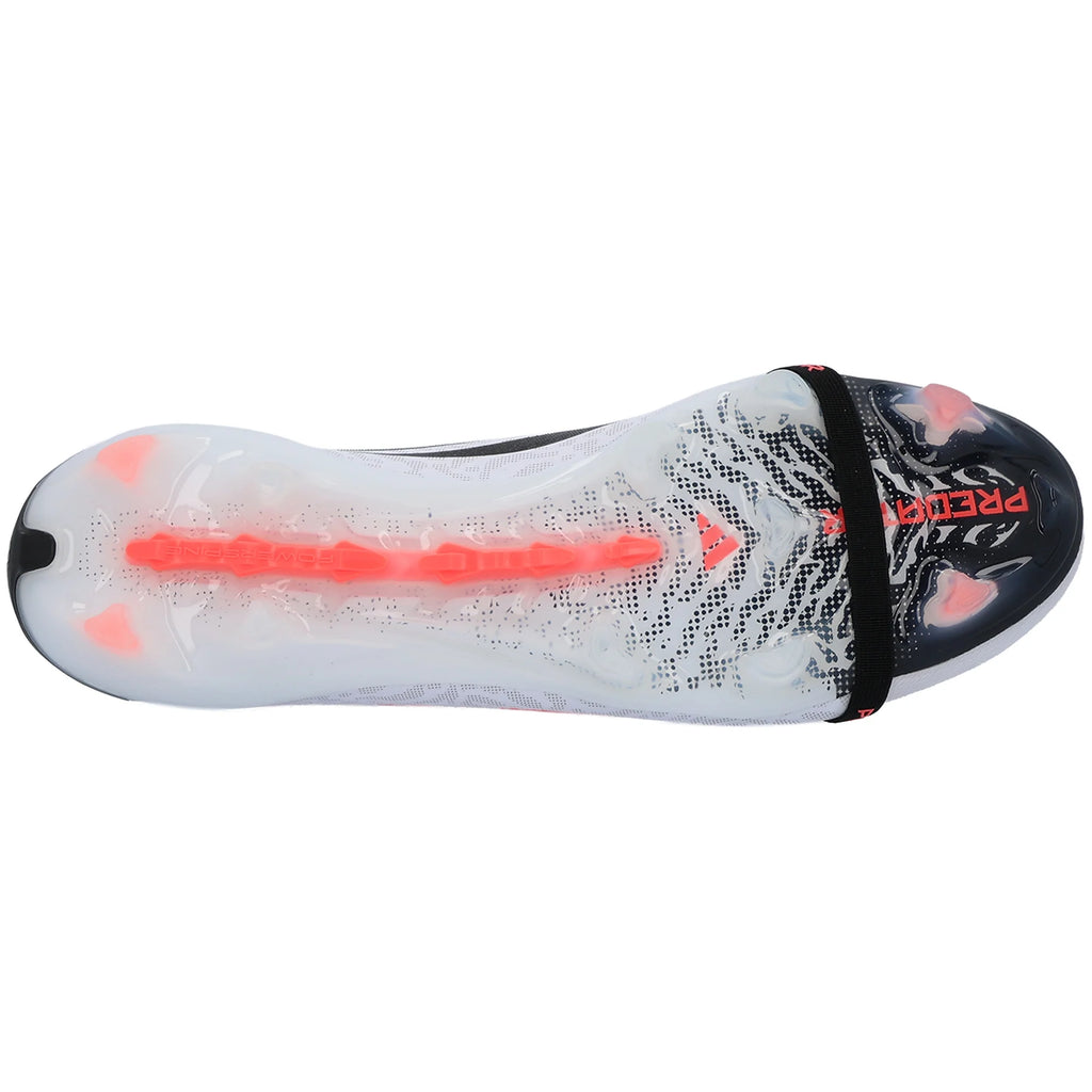 adidas Predator Elite FT FG white and black soccer cleats with solar turbo accents and textured upper for optimal grip